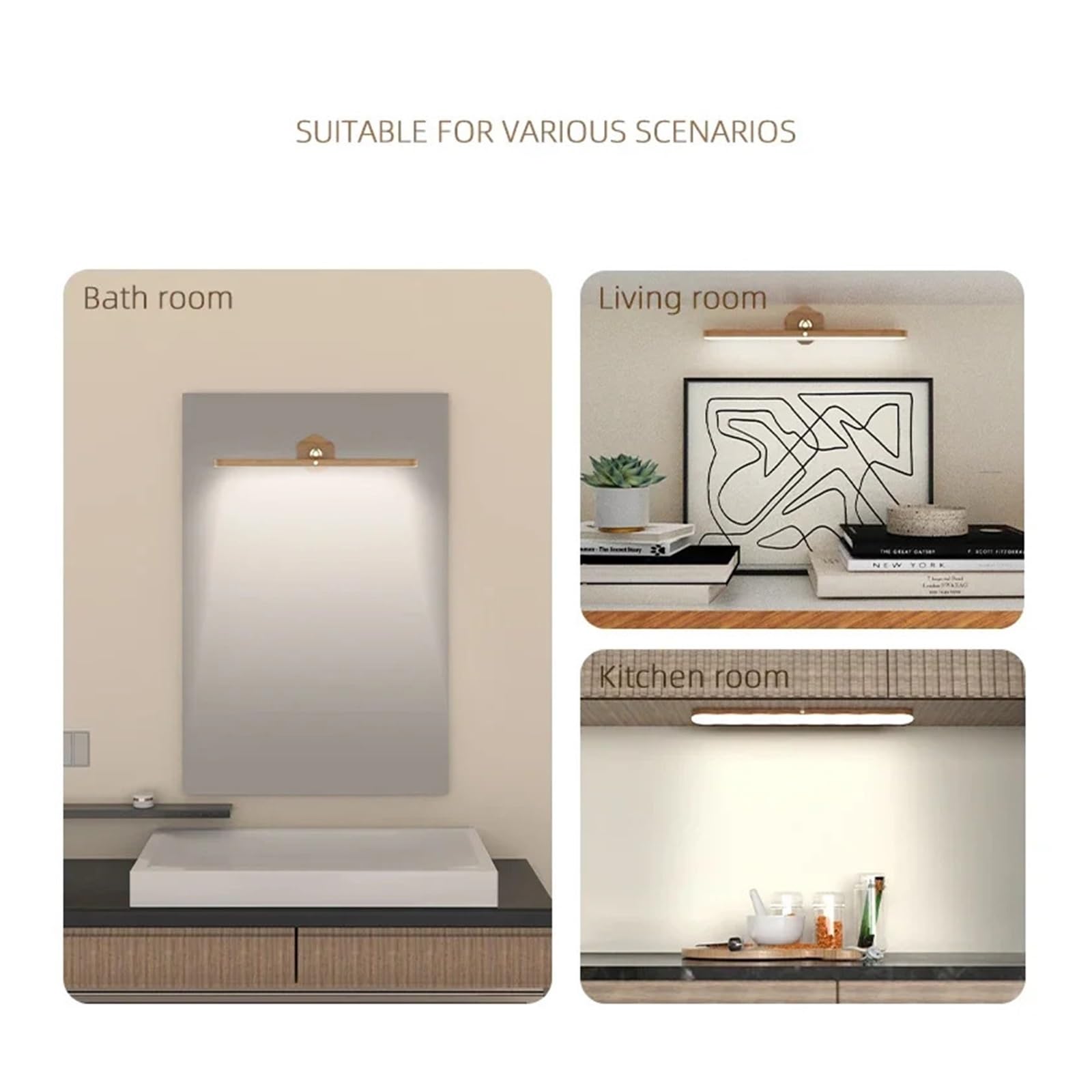 Lampa przednia LED Mirror Magnet Adsorpcja Bezprzewodowe oświetlenie toaletki do lustra Lampy kinkietowe LED do sypialni Makijaż Elastyczny(Warm)