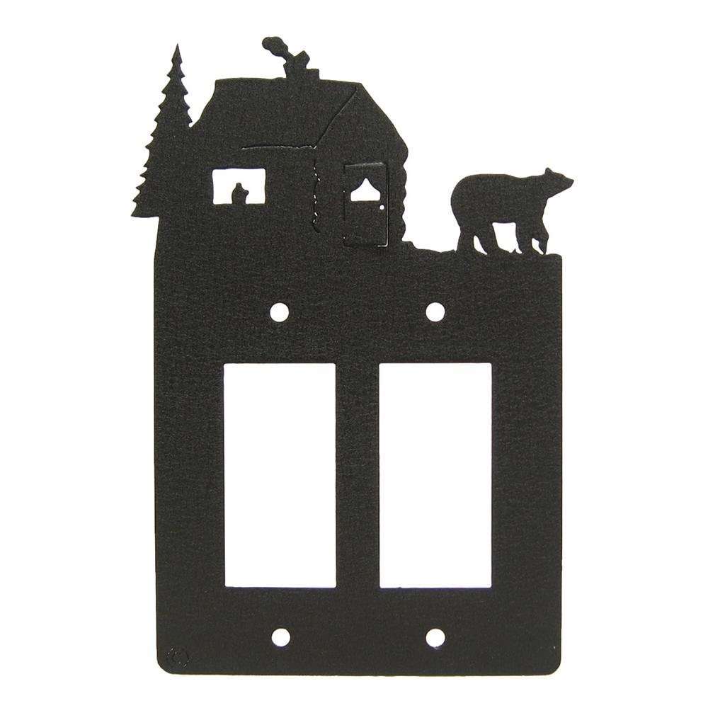 Innovative Fabricators, Inc. Bear & Cabin Double GFI Rocker Light Switch Plate Cover