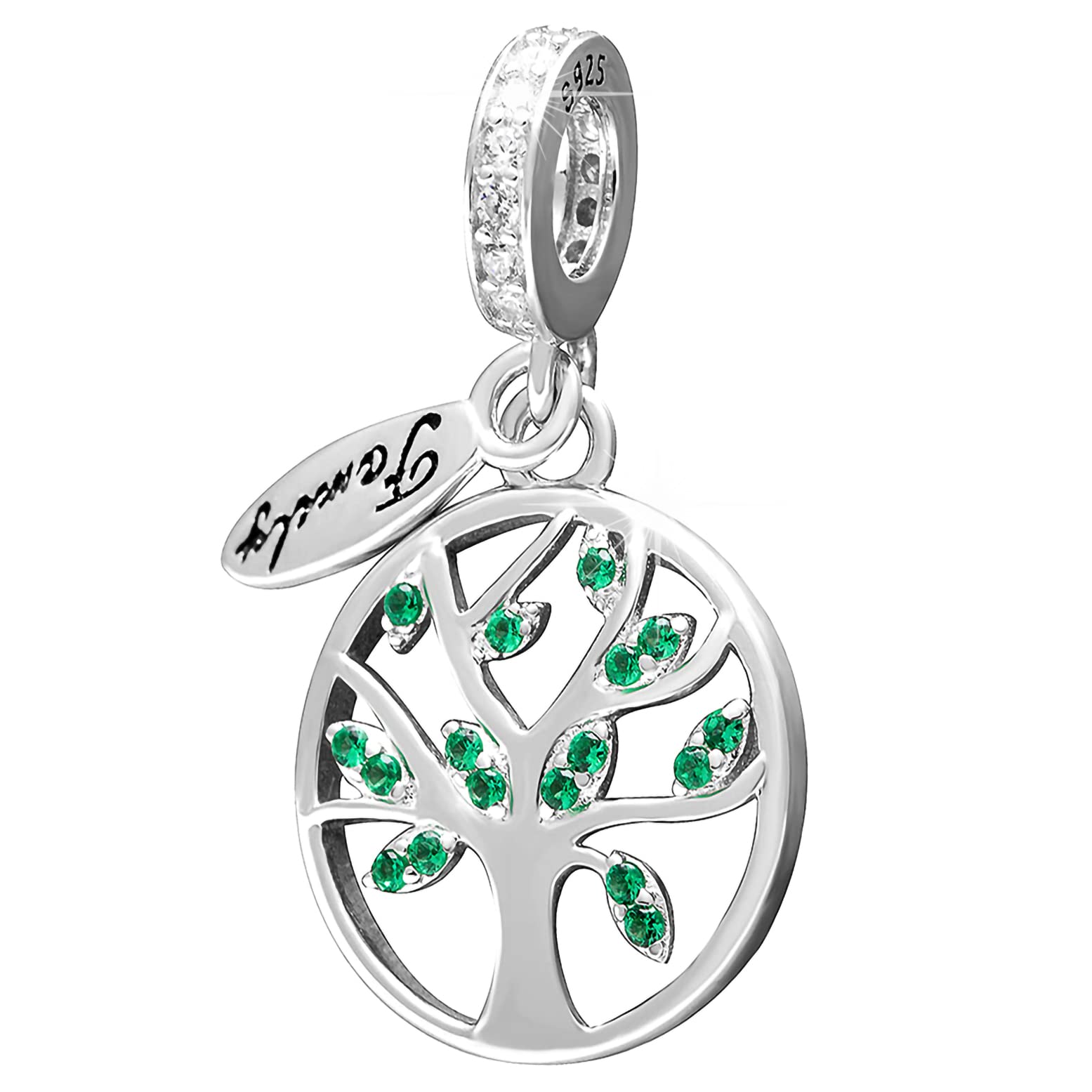 Collar de dijes del árbol de la vida en plata que no causa alergias 7