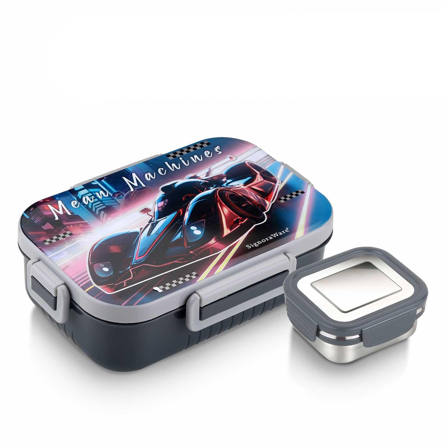 Signora Ware Nugget Printed Stainless Steel Lunch Box | Airtight & Leakproof | Maintain Crispness & Freshness | Ideal for School Kids | Great for Picnic & Outdoor Activities (700ml + 130ml | Pink) — Amazon image 14