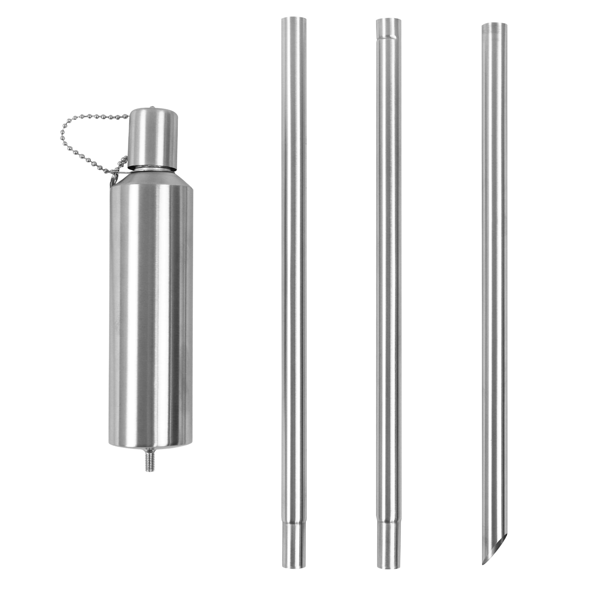 LZQ Juego de 6 antorchas de jardín de acero inoxidable, para exteriores, para exteriores, aceite para antorchas, rellenables, para balcón y terraza al aire libre