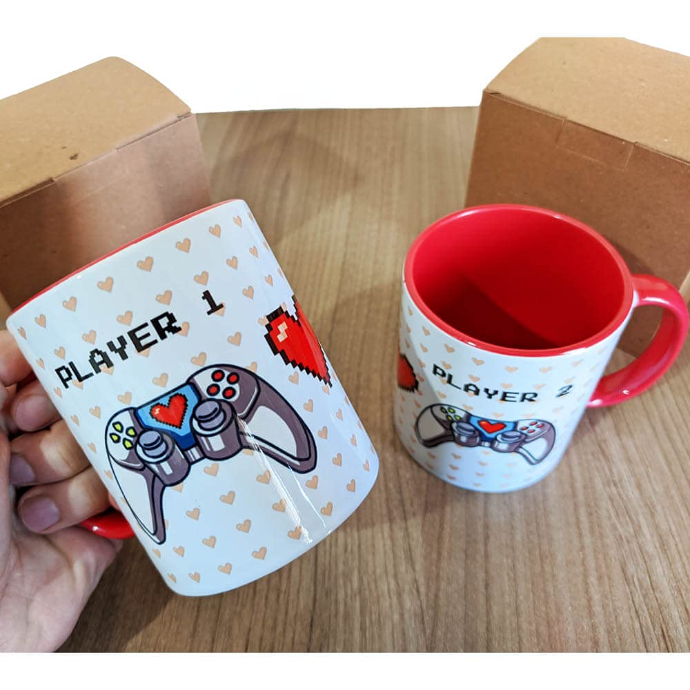 Caneca Casal Player 1 e 2