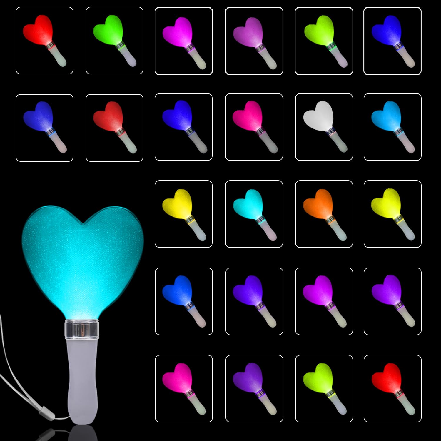 Hayoku Heart Shaped Penlight TX-022 24 Color Change 12cm x 21cm x