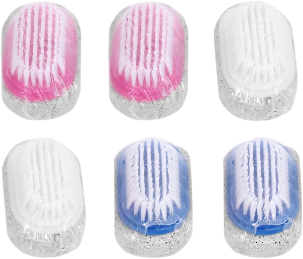 Healifty 6Pcs Pumice Stone Foot Scrubber: Dual‑Sided Callus Remover with Brush, Pedicure Exfoliating Tools for Men Women, Shower Spa Heel Care Body Dead Skin Removal