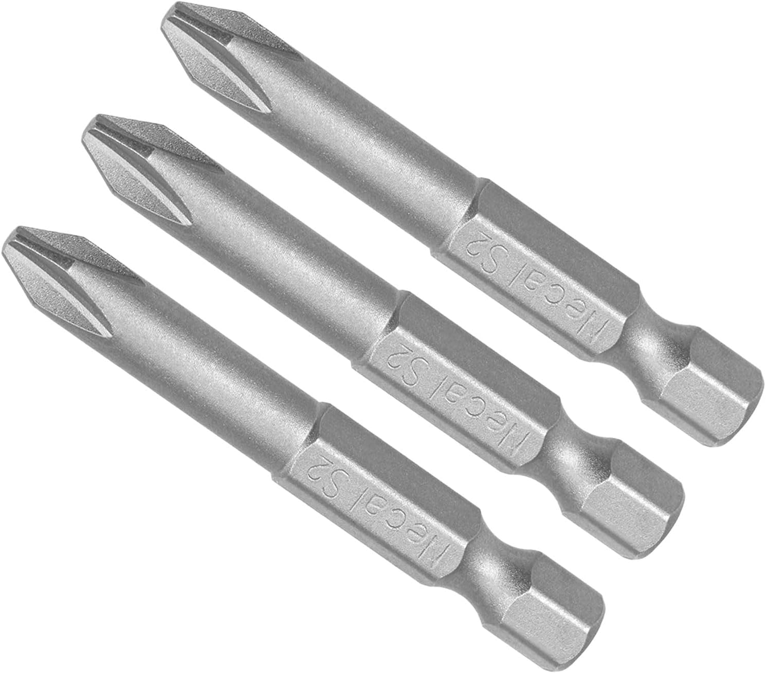 Phillips Cross Screwdriver Bits, PH1 100mm Long 1/4" Hex Shank, S2 Magnetic Phillips Drill Bit - (Applications: for Power Impact Driver), 3-Pieces