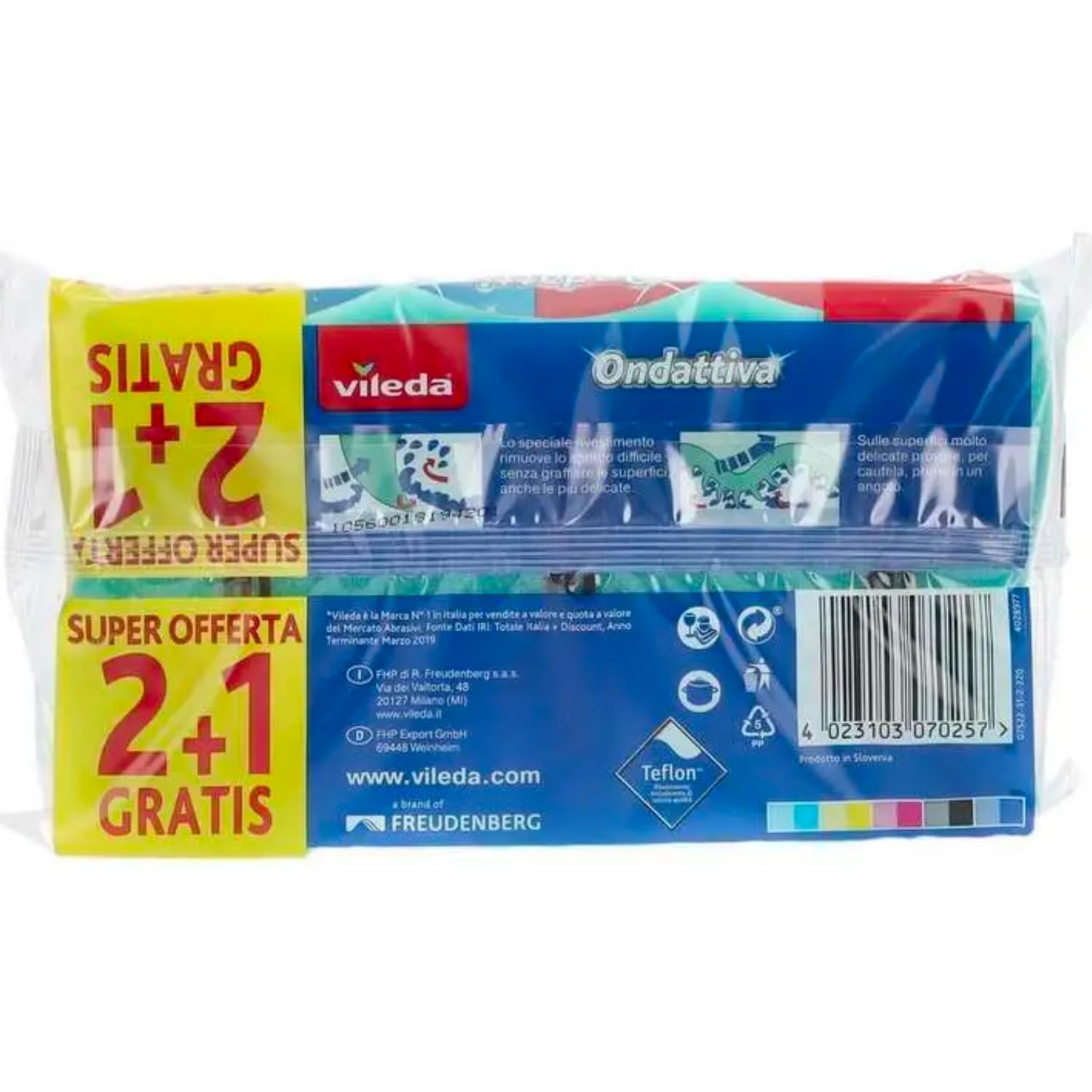 Spugna mille usi onda attiva per superfici delicate e resistenti – Confezione 2+1 pezzi kit con Spugna Brandizzata SPESA & RISPARMIO Inclusa – Variazioni 4/8/12 Pezzi (4)