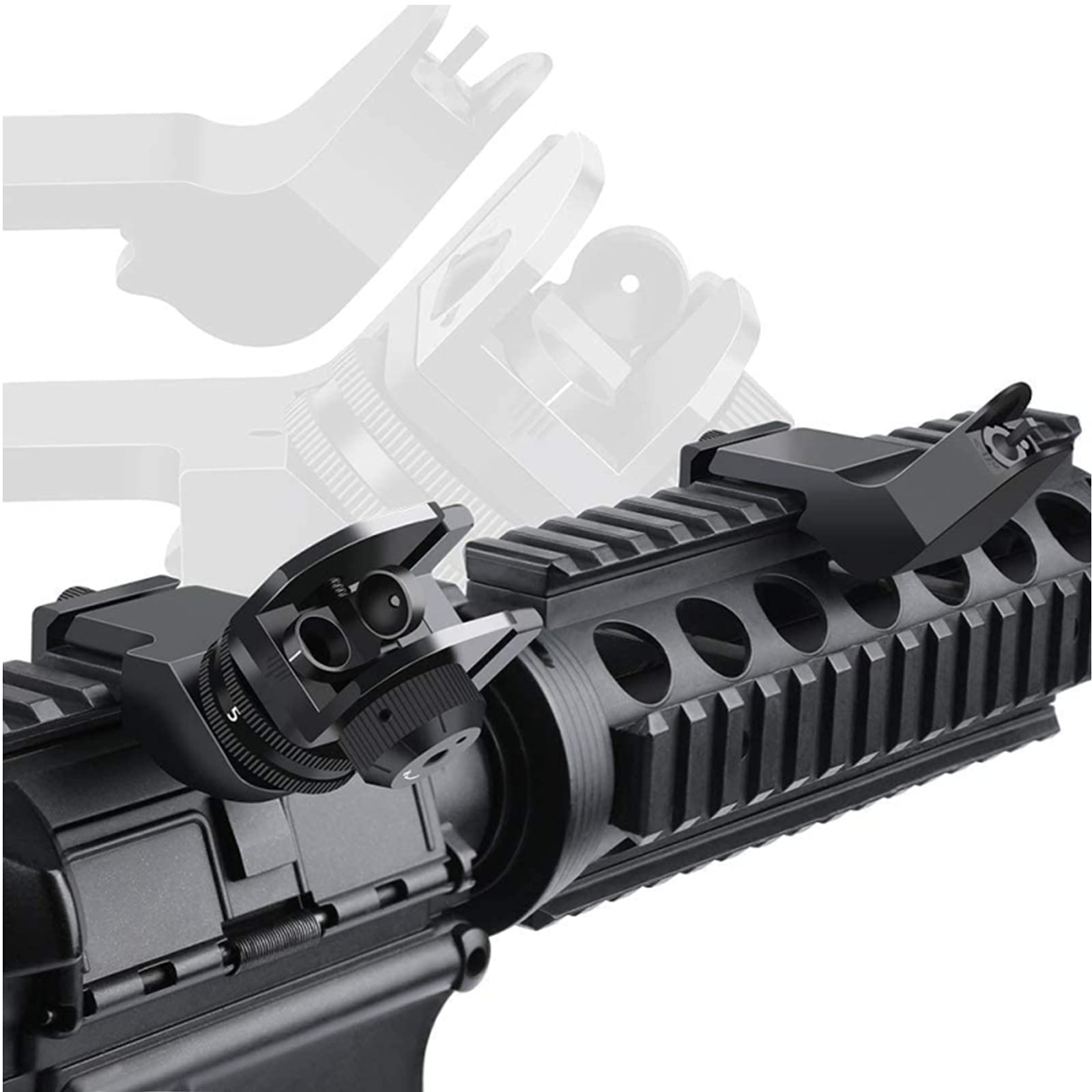 45 Degree Offset Iron Sights,Front Rear Backup Iron Sights,Rapid