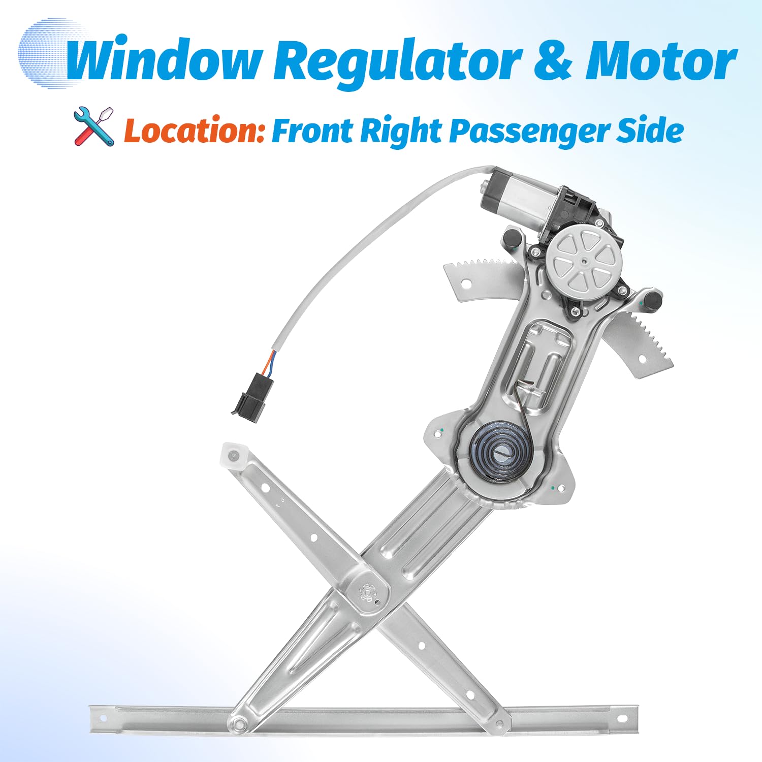 Vurkcy Front Right Passenger Side Power Window Regulator with Motor, Compatible with Ford Mustang 1994 1995 1996 1997 1998 1999 2000 2001 2002 2003 2004, Replace OE 741-127