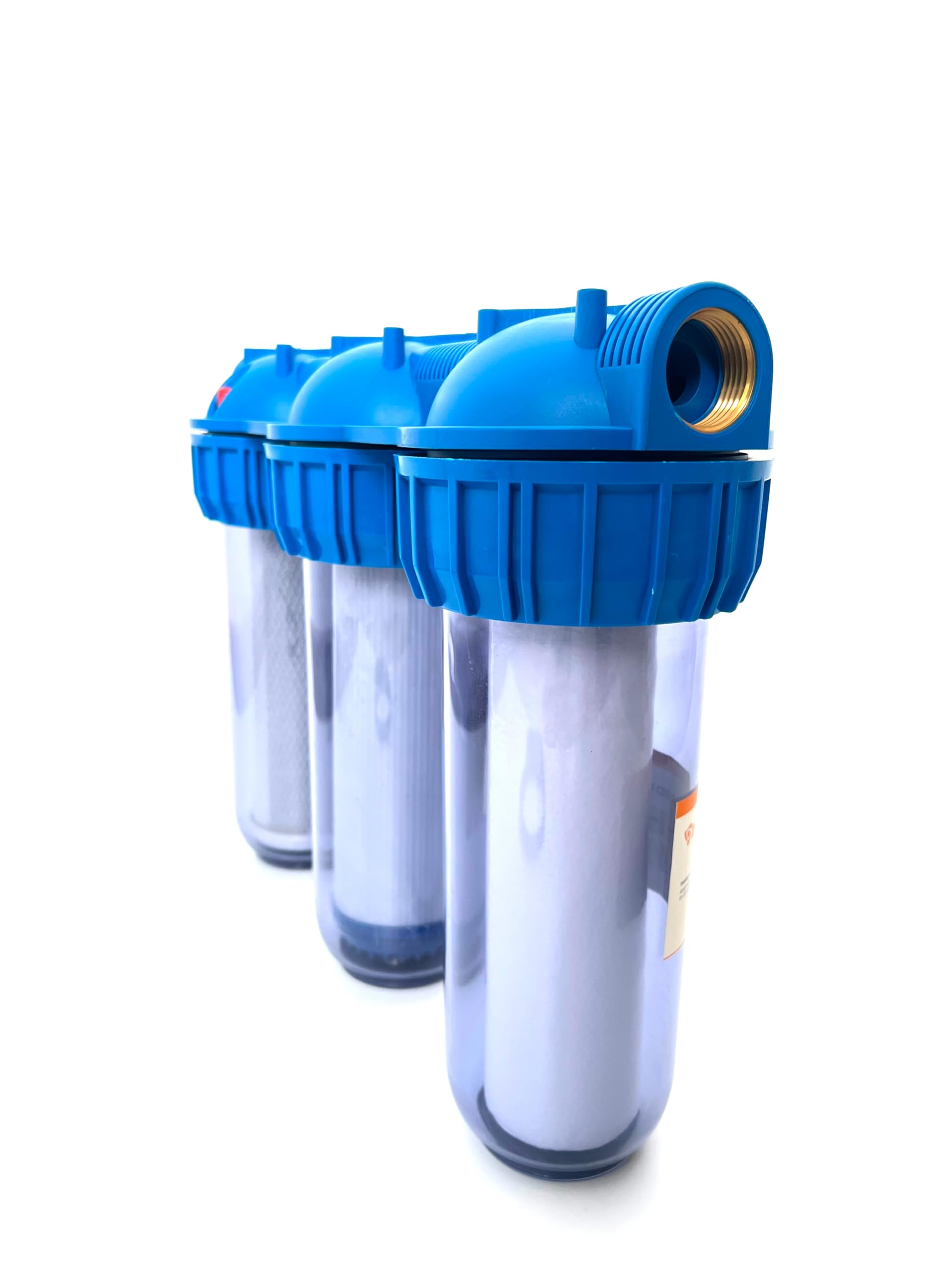 IBO Filtro de agua prefiltro de 3 niveles 1 pulgada 8 bar | 3 cartuchos de filtro de agua | filtro de sedimentos | para agua doméstica | suministro de agua de pozo | caudal 4000 l/h | con ventilación