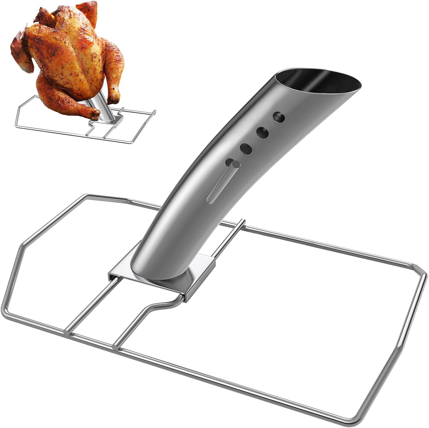 SafBbcue Turkey Cannon Infusion Roaster, Turkey Beer Can Stand, Beer Can Chicken