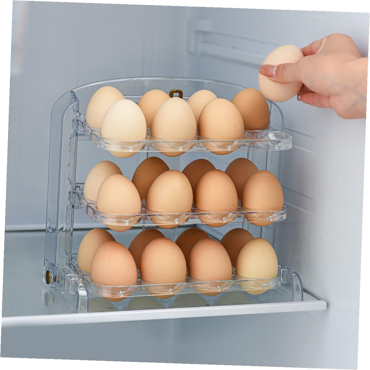 Gadpiparty Egg Organizer for Refrigerator Egg Storage Container with Multi-layer Holder Suitable for Kitchen Counter Storage