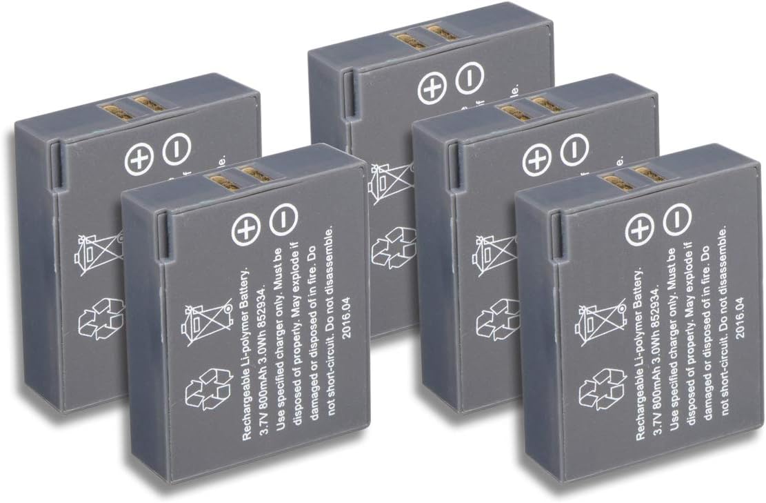 Five Eartec rechargeable lithium batteries