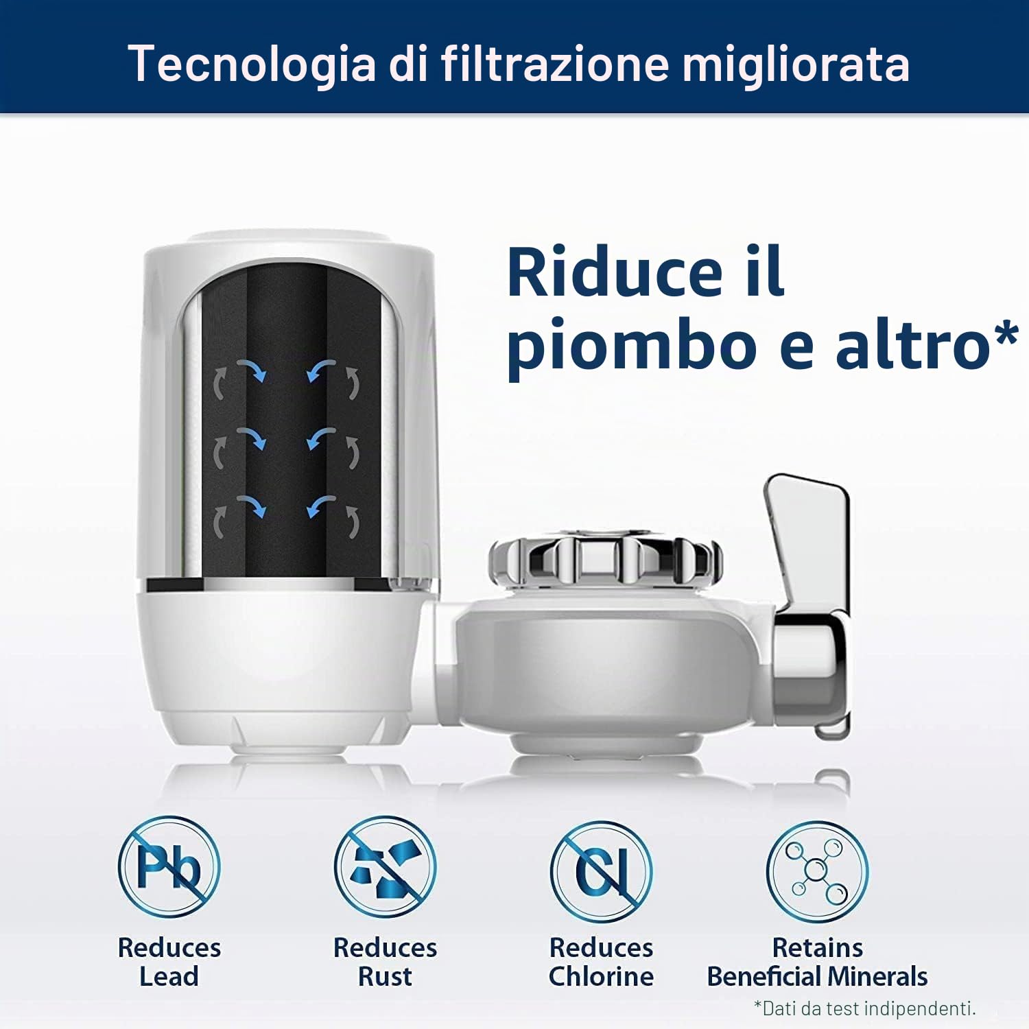 Waterdrop WD-FF-01A, filtro di ricambio per acqua WD-FC-01, WD-FC-02, WD-FC-04, riduce cloro, sapore e odore, dura fino a 9 mesi (confezione da 3)