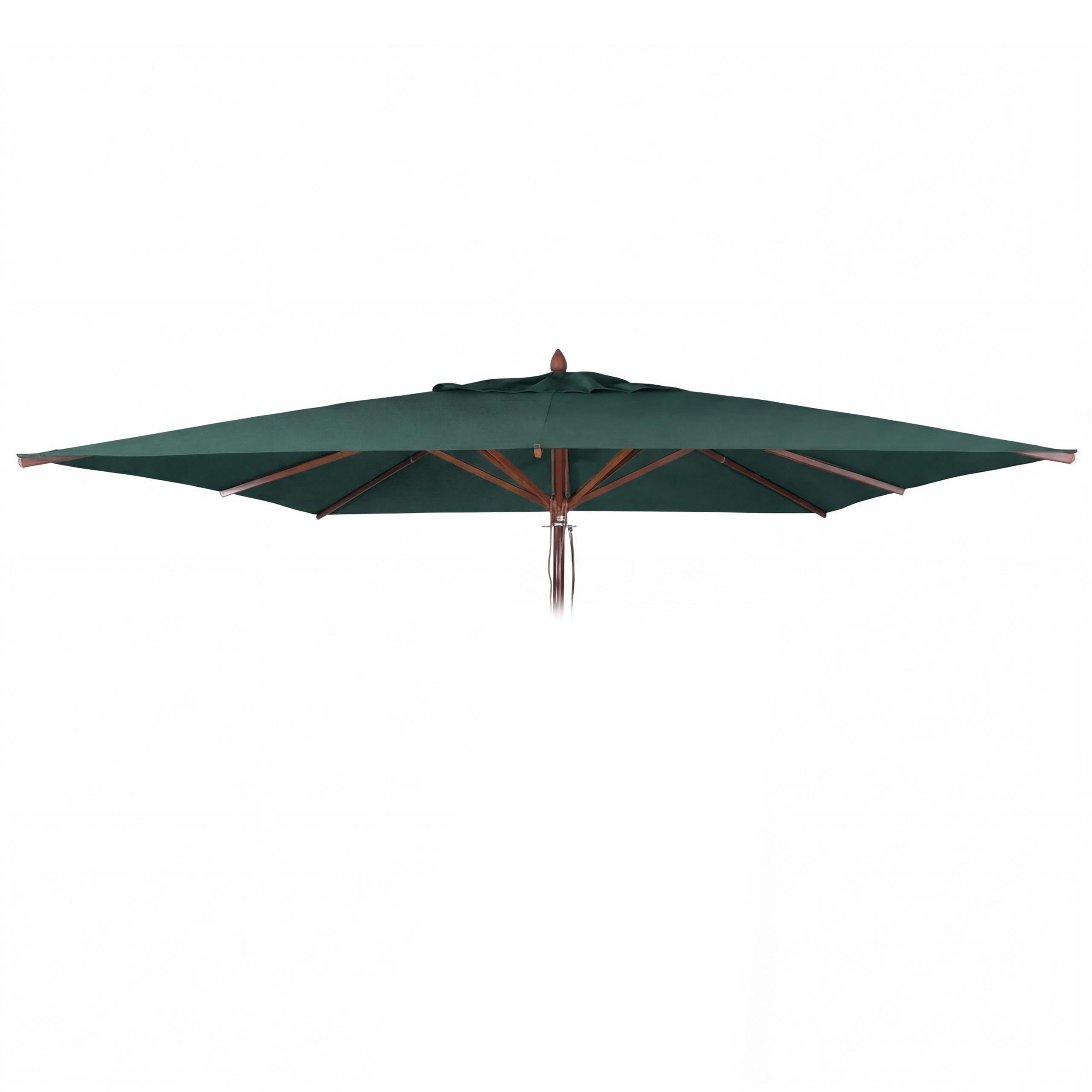 Mendler Zapasowy pokrowiec do gastronomii drewniany parasol przeciwsłoneczny HWC-C57b, pokrowiec na parasol przeciwsłoneczny, prostokątny 3 x 3 m poliester 3 kg - ciemnozielony