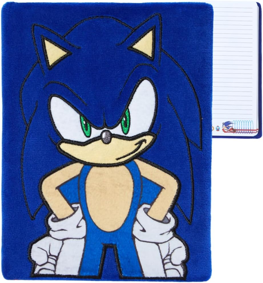 Innovative Designs Sonic The Hedgehog Plush Journal, 120 Page Lined Journal Notebook