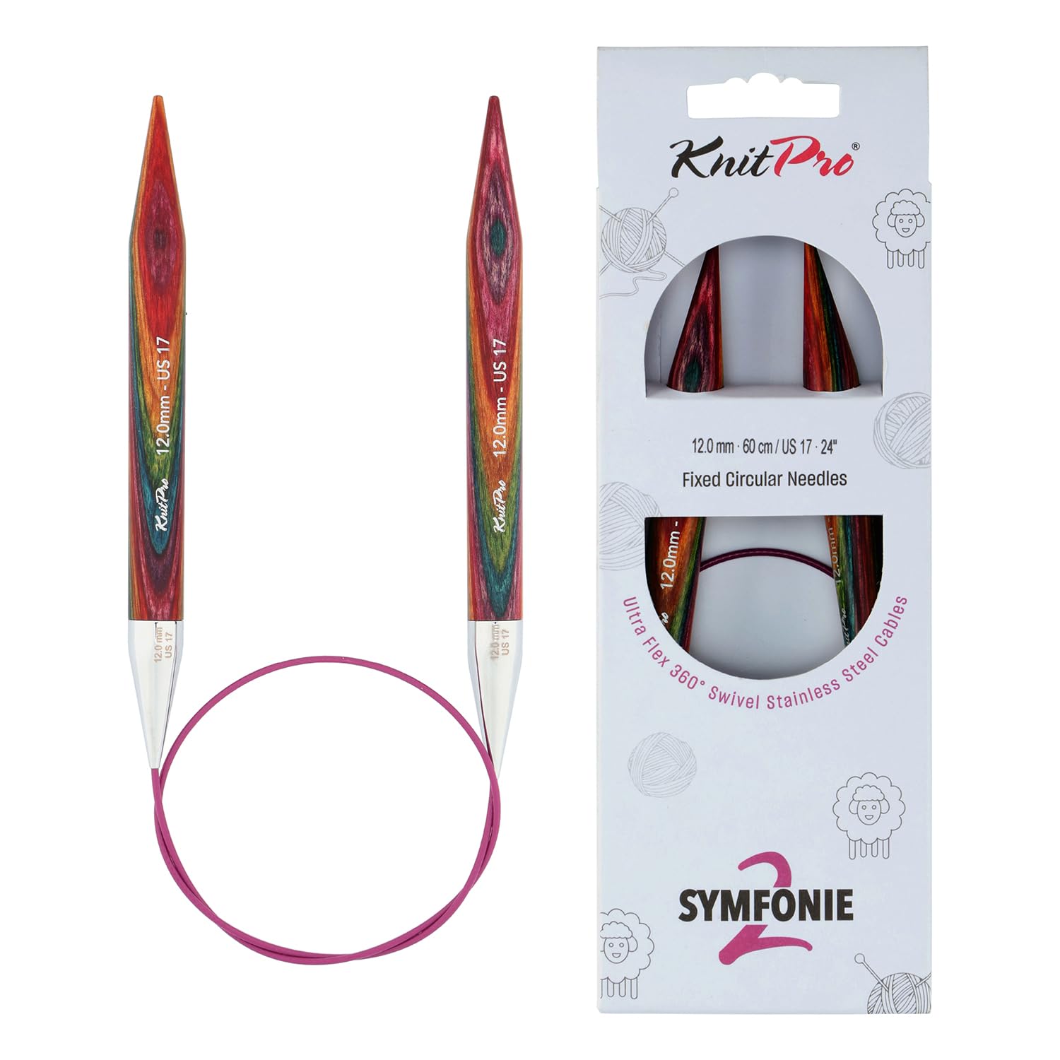 KnitPro Symfonie 2 Fixed Circular Needles 32" (80cm) | 12mm