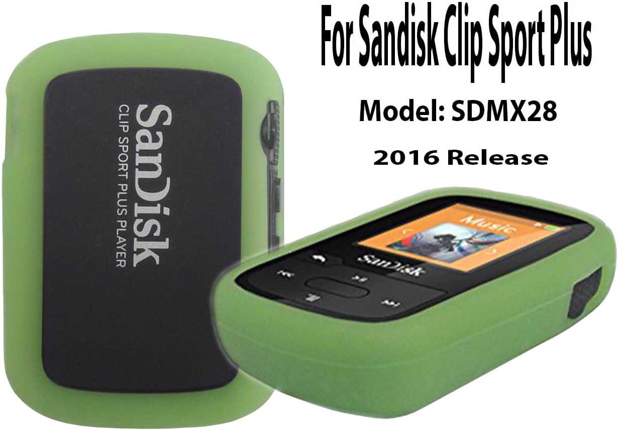 Silicone Case For SanDisk Clip Sport Plus Bluetooth MP3 Player (Model SDMX28) 2016 Release, Green