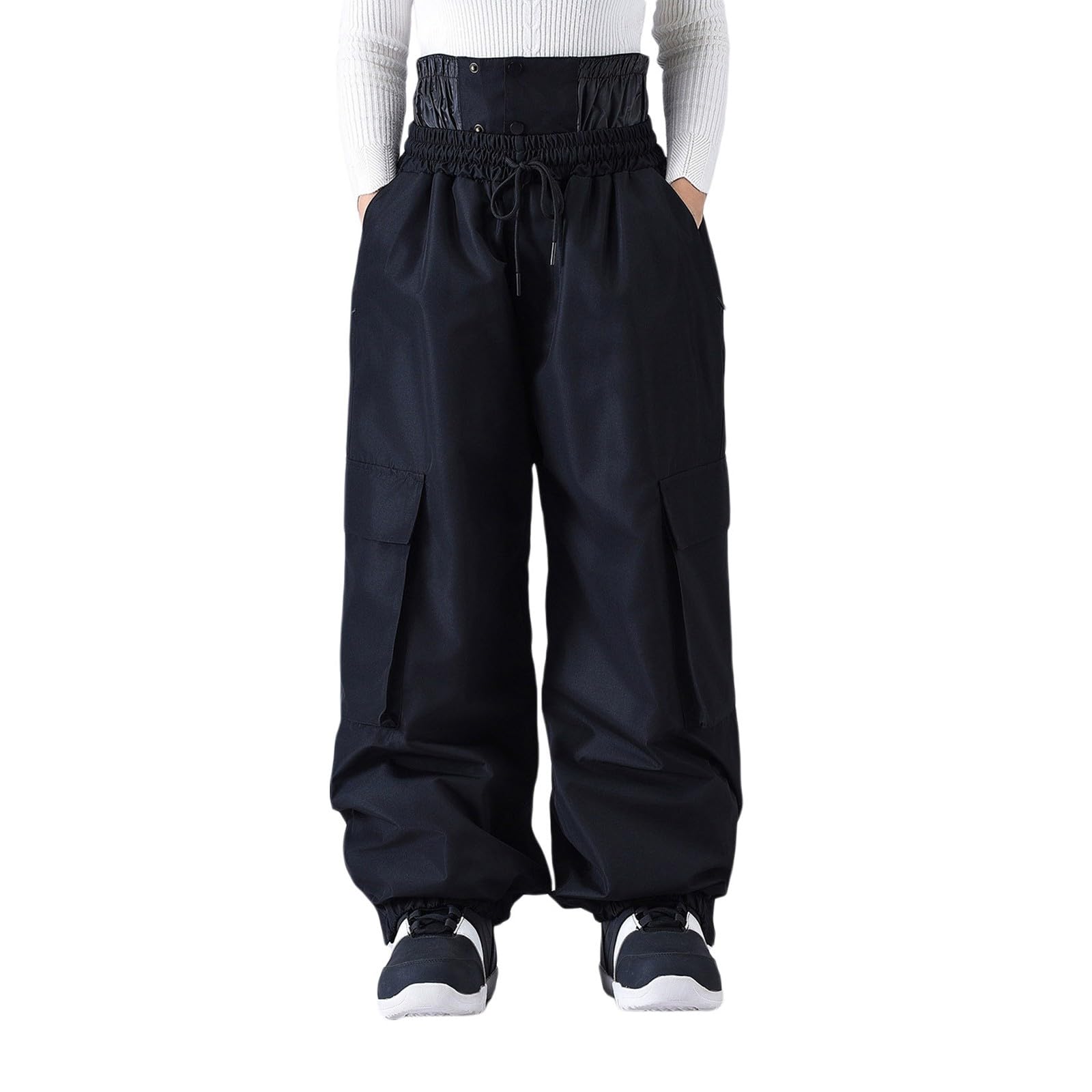 Pantaloni da snowboard da uomo, antivento, impermeabili, termici, larghi, resistenti, in cotone, per l'inverno, in pile, termici