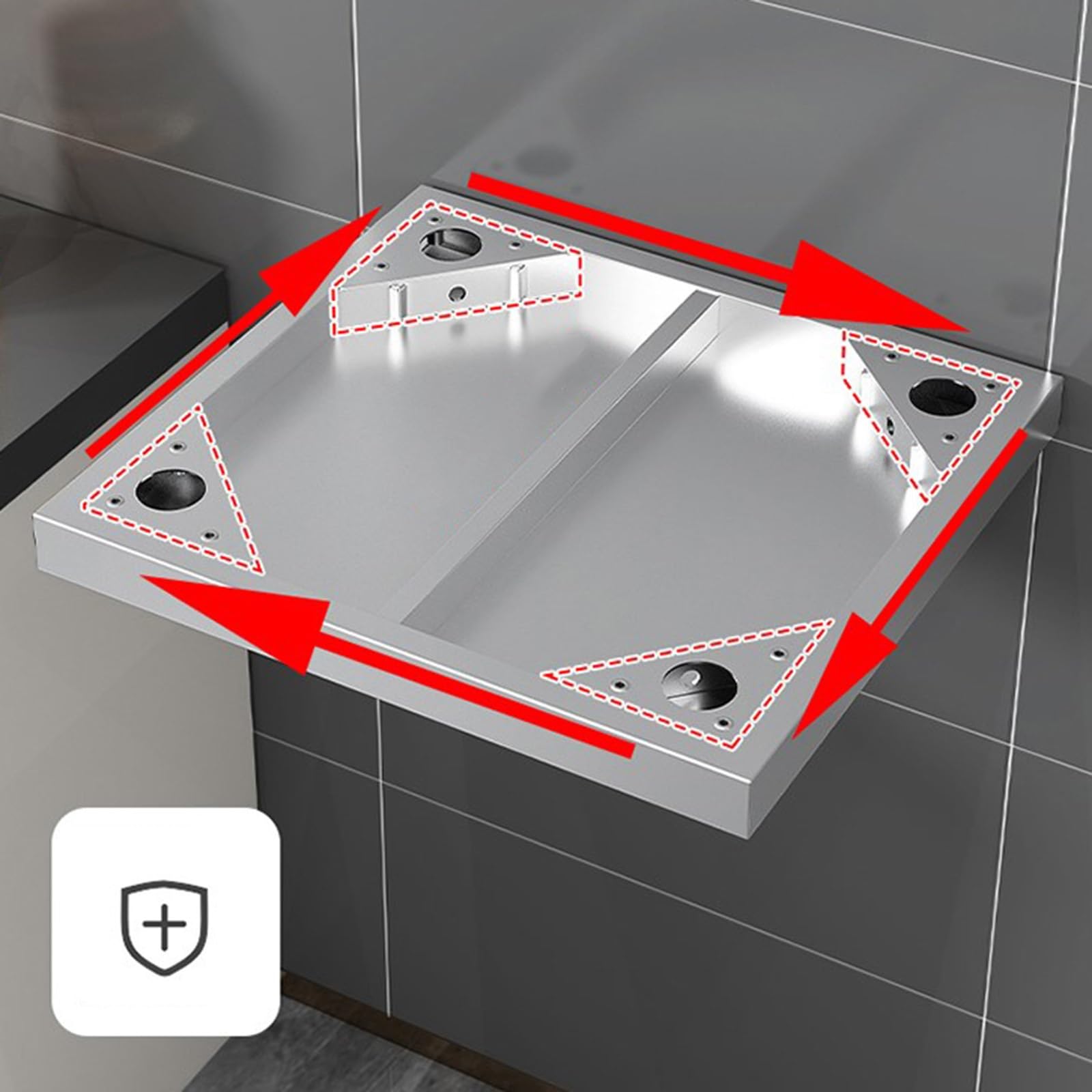 Banco de Trabajo de Acero Inoxidable de un Solo Nivel, Encimera de Cocina, Estante de Trabajo, Mesa de Preparación Multifuncional, Mesa de Corte, Mesa de Embalaje, Resistente Y Estable/50*30*