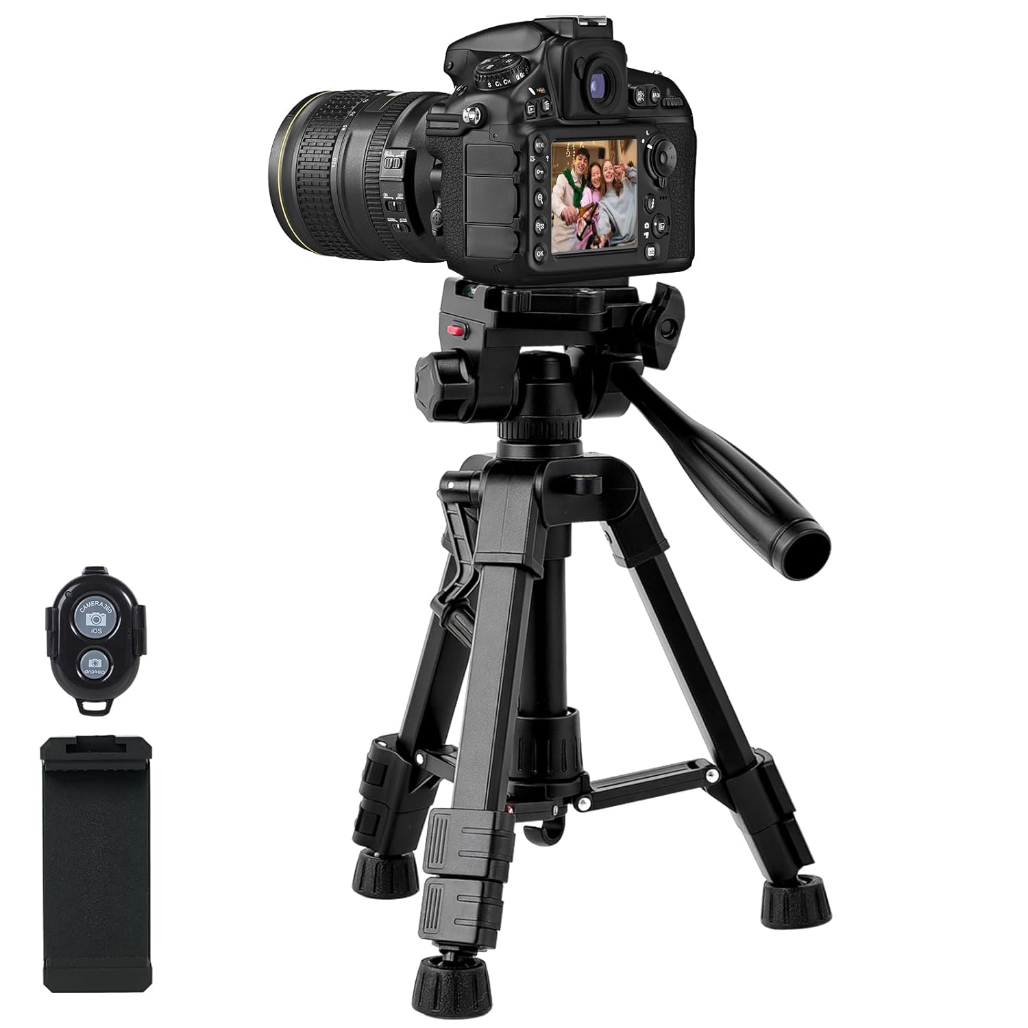 Mini Tripod for Camera Phone 25 Aluminum Alloy Portable Tabletop Tripod with 3 Way Pan Tilt Head Handle