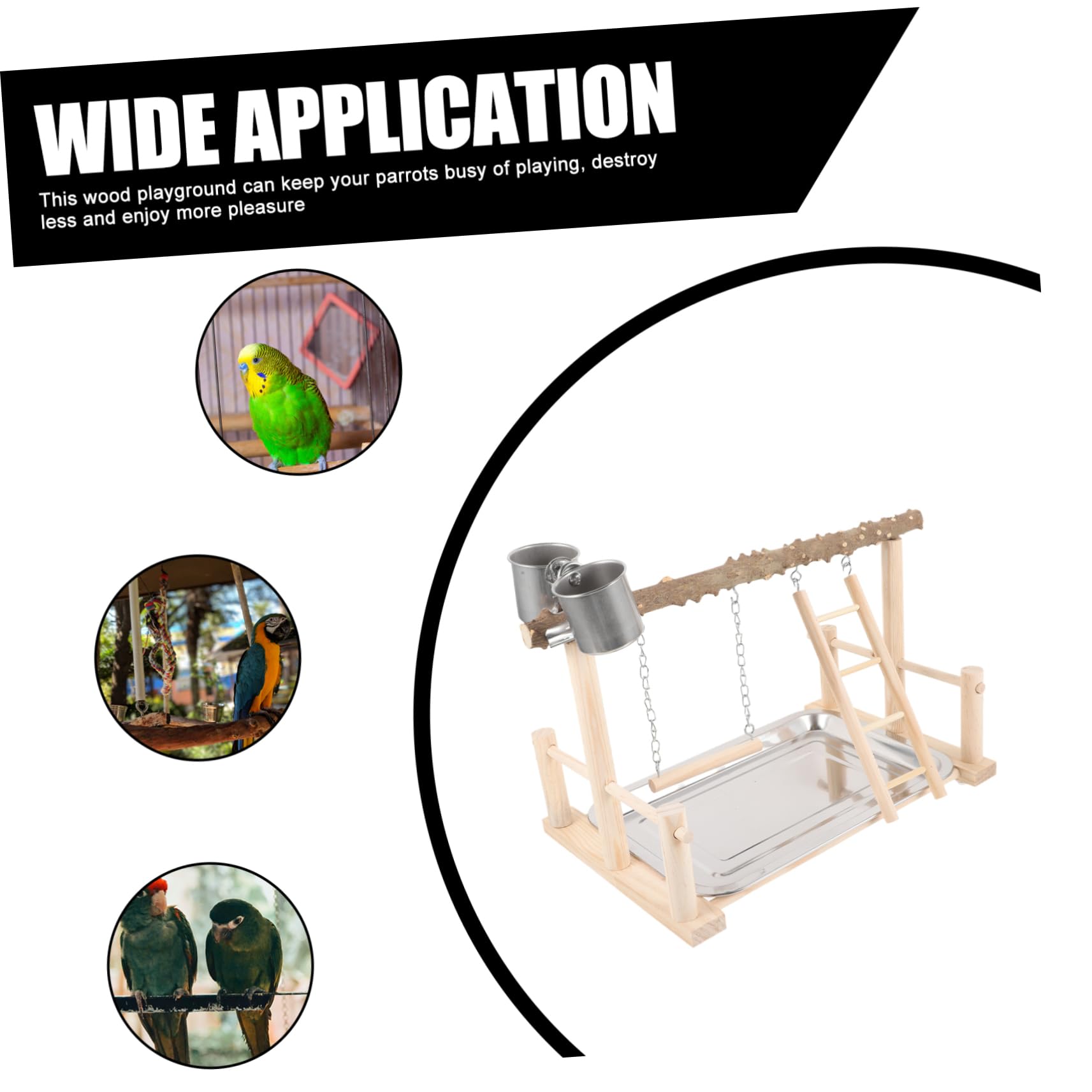 HANABASS de Juego para Loros de Madera de Flores, Soporte Plataforma Estable, Escalera Interactiva, Base Sólida para Entrenamiento y Entretenimiento de Pájaros Pequeños