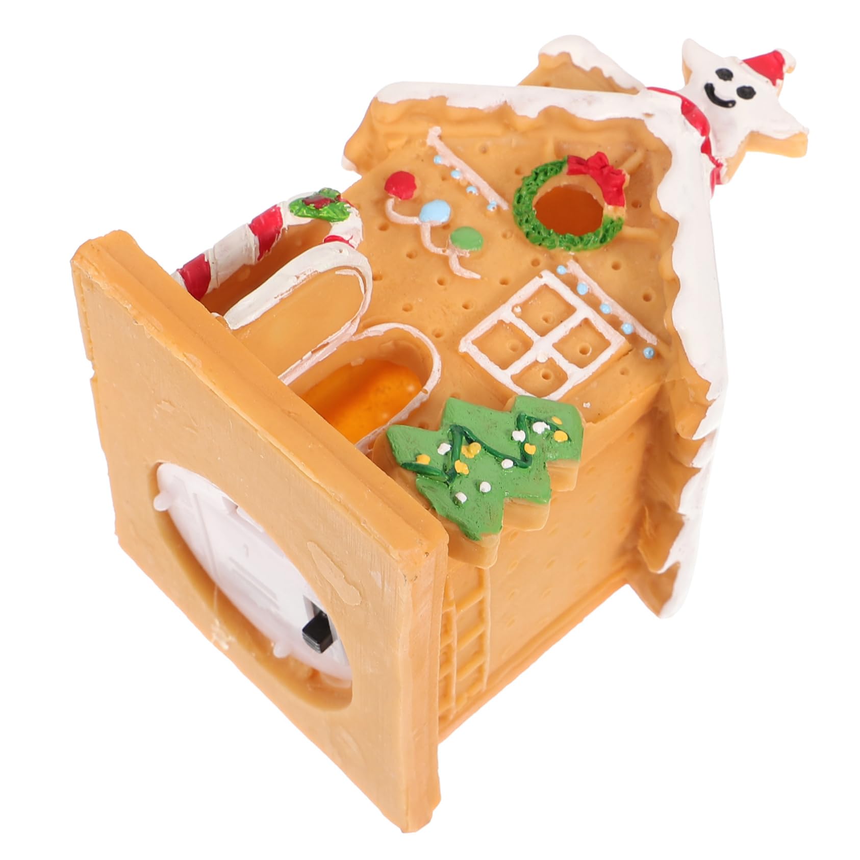 ABOOFAN 1pc Decoration for Christmas Party Festive Polymer Clay Craft Xmas Cabin Ornament Roof Design for Table Window Display