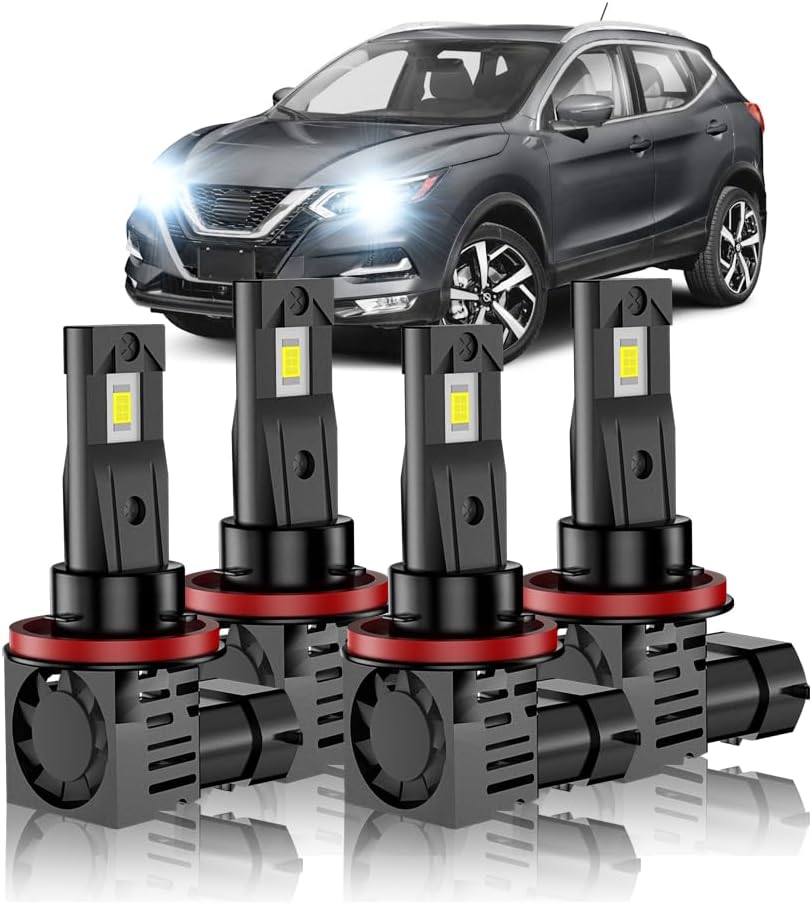 For Nissan Rogue 2015 2016 2017 2018 2019 2020,2022 Hi-Lo Beam Light Bulbs,6000K White,800% Brighter Lightness,Plug and Play,60,000+ Hours Lifespan(Pack of 4)