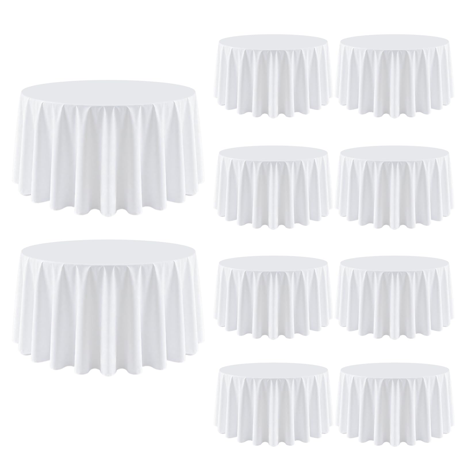 Photo 1 of Dexbriz 10 Pack Round Tablecloth 90 Inch White