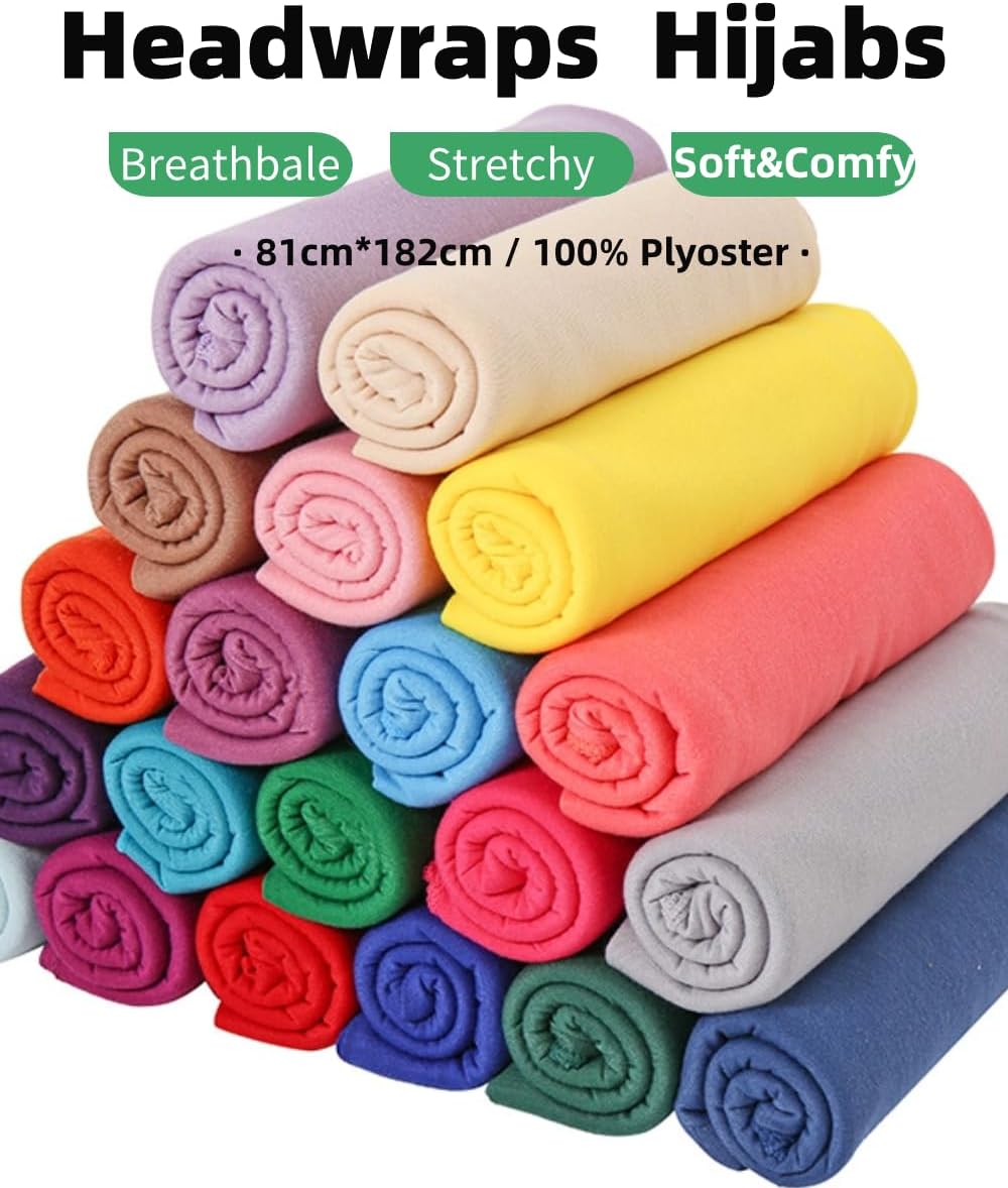 Harewom Head Wraps for Black Women Stretch Head Scarf Long African Hair Wraps Turban Headwraps Jersey Headbands - Image 2