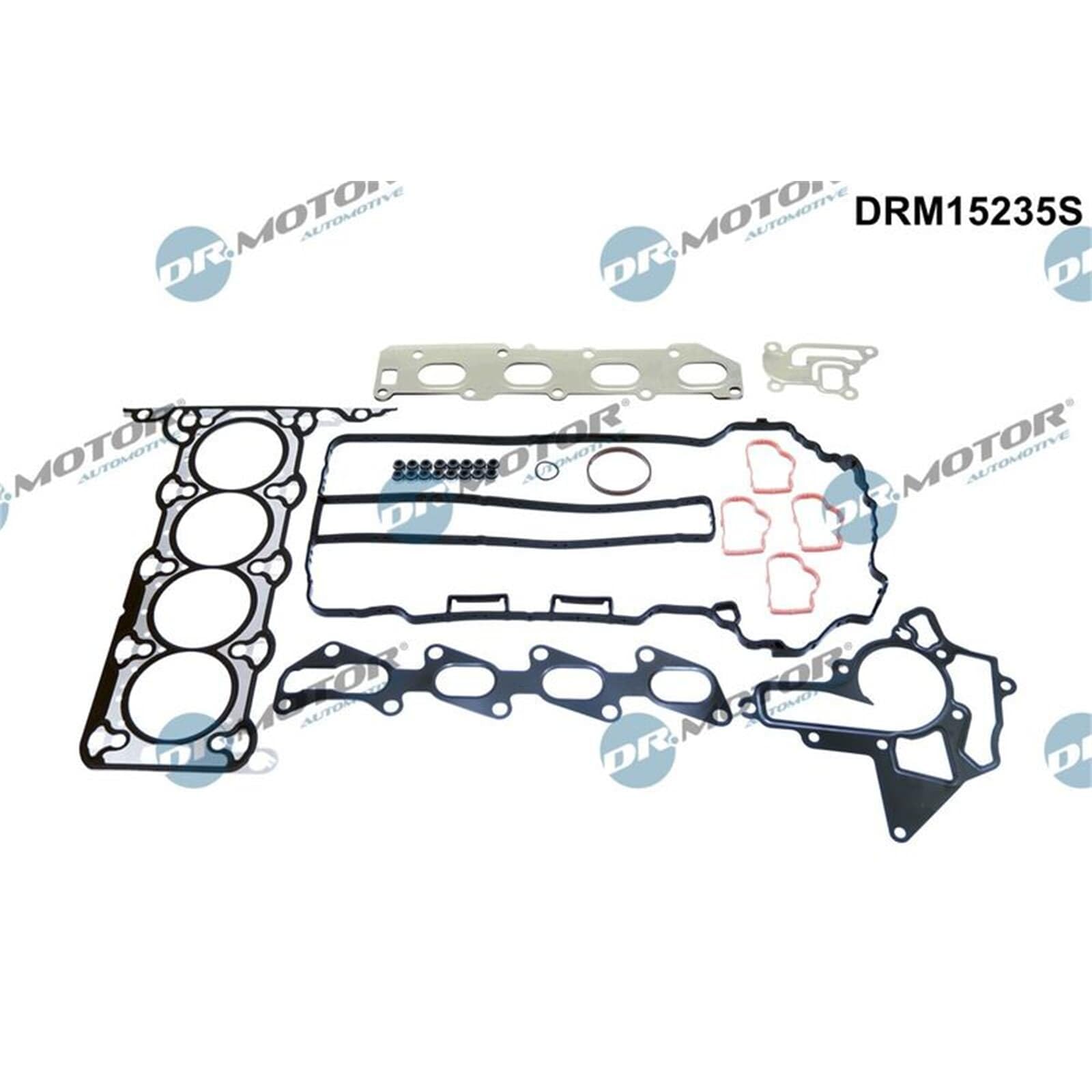 DR.MOTOR AUTOMOTIVE DRM15235S Kit guarnizioni Testata con guarnizione cappa testa del cilindro con guarnizione testata con guarnizione tenuta stelo valvola con guarnizione(i) collettore gas scarico | Compatibile con: OPEL AGILA, ASTRA G CC, ASTRA G CLASSI