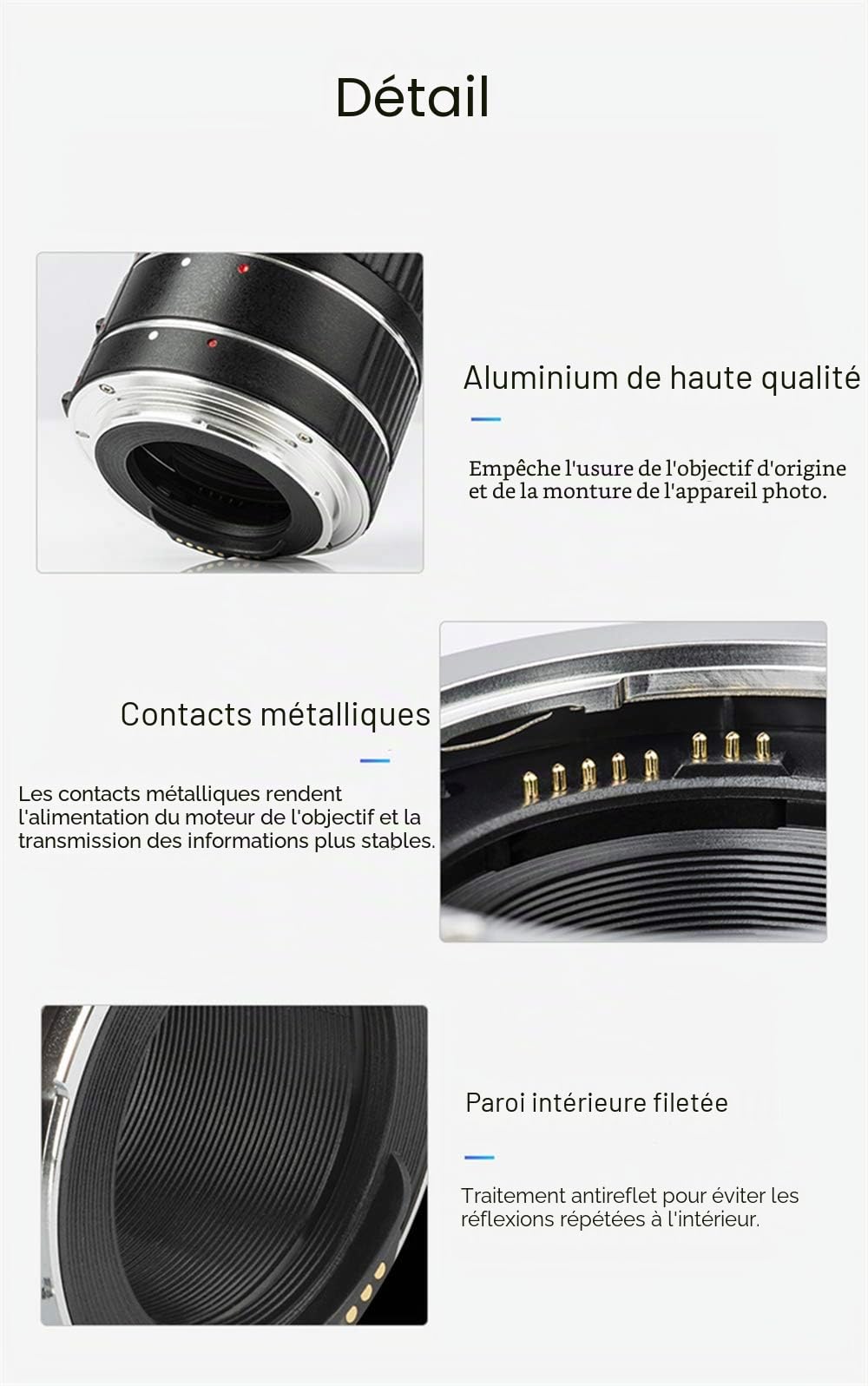 VILTROX DG-C AF Macro Tube d'extension Automatique Bague allonge pour Canon EF EF-S 7D 6D 5D 60D 70D 80D 77D 750D 800D 760D 1300D appareil photo DSLR