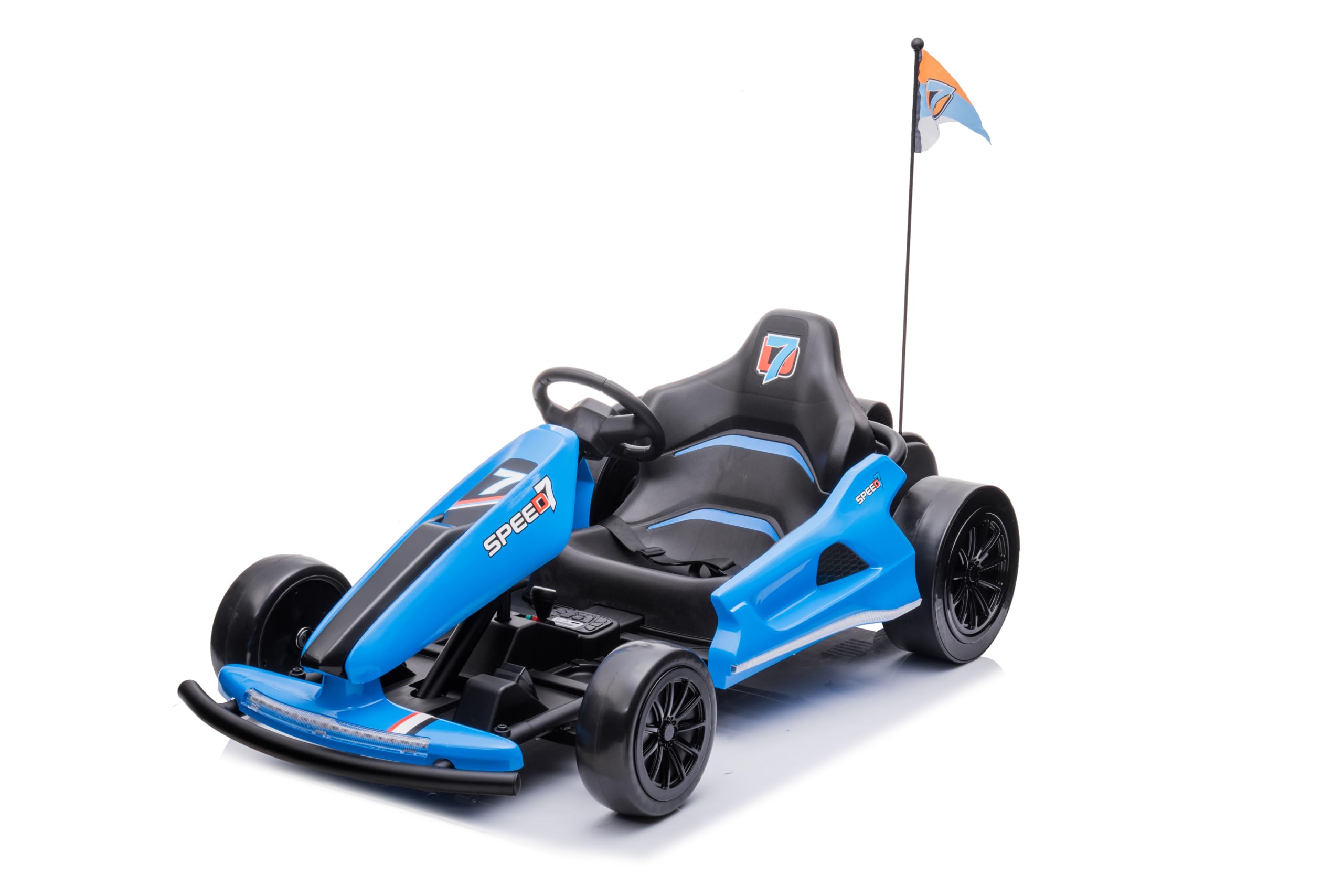 Samochód sportowy dla dzieci - elektryczny samochód typu "Ride-on (3-8 lat) — niebieski