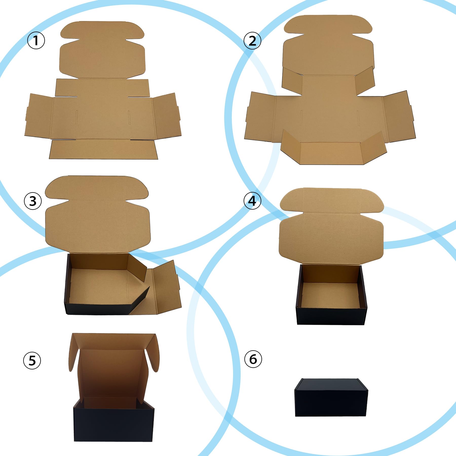 Paquete de 24 cajas de envío negras de 9 x 6 x 3 pulgadas, cajas de embalaje de cartón corrugado para envíos por correo, cajas de cartón corrugado para embalaje de pequeñas empresas, cajas de envío