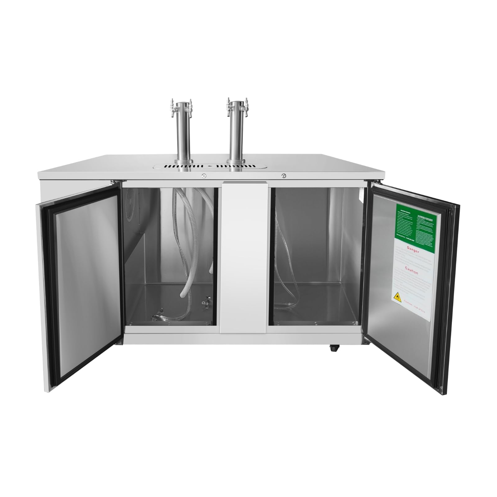 Atosa Mkc68gr 68" Kegerator Beer Dispenser Draft Direct Draw For Restaurant Hotel Pub Bar | (3) 1/2 Barrel Keg, 17.3 Cu Ft Capacity | (2) Dual Faucet Tower | Stainless Steel Top, 115v (33°F – 40°F) on Fridge.com - View 2