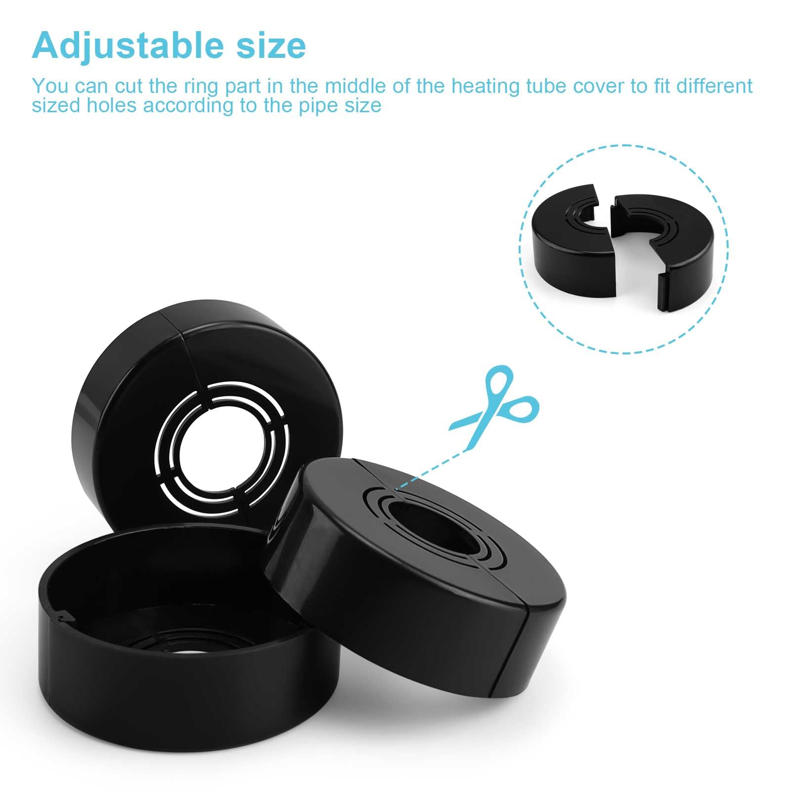 Copritubo Termosifone 4 Pezzi - Rosette Regolabili Per Nascondere Tubi - Foto 3