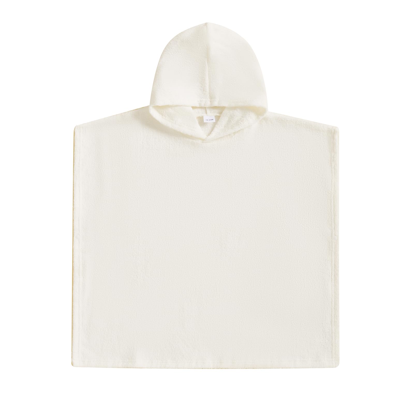 Geagodelia Hooded Swimming Poncho Towels for Kids Toddler Baby Boys Girls Terry Towelling Soft Changing Robe Towel Beach Cover Up (Cream White, 12-18 Months)