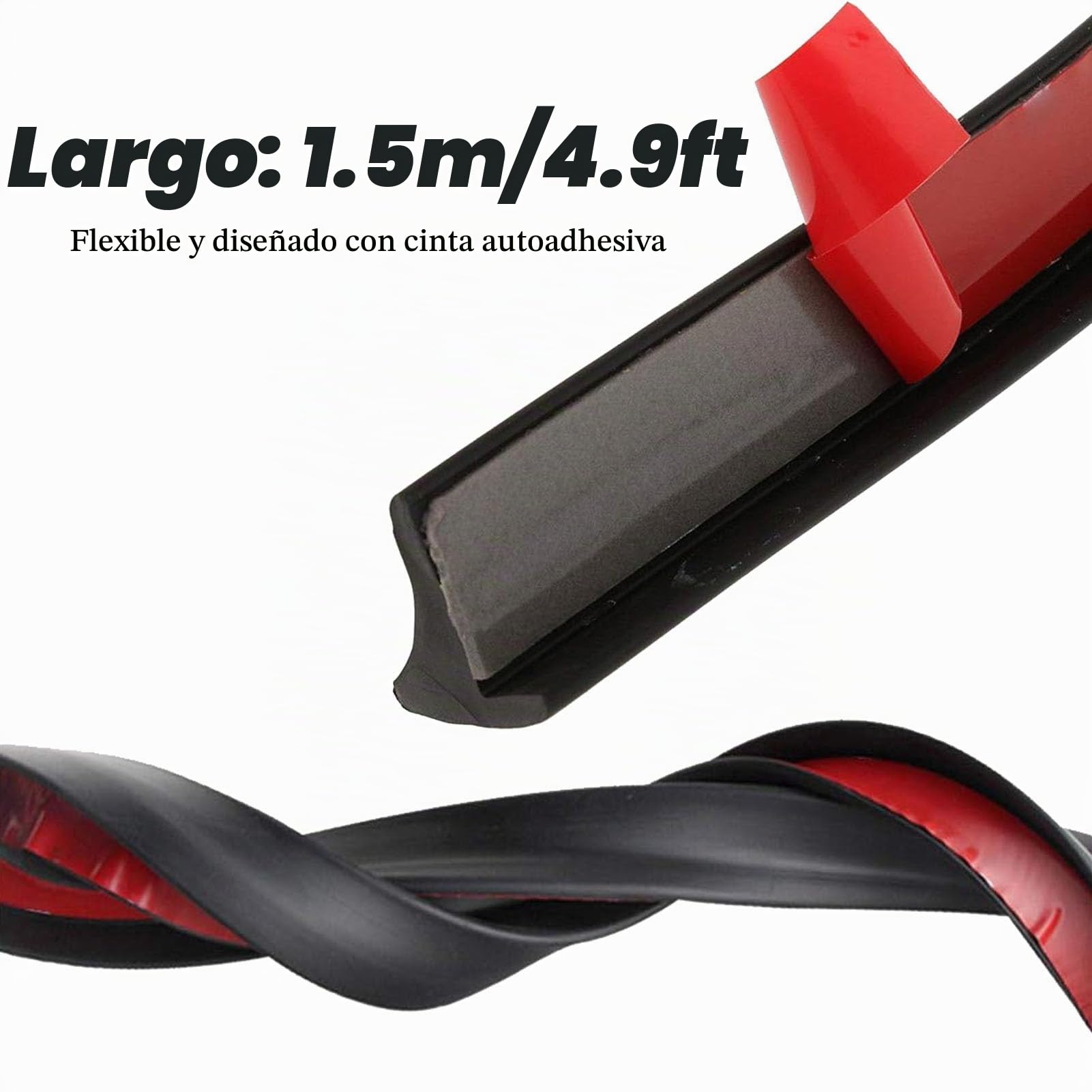 Guardabarros Universales de 1,5m Ruedas de Coche Extensión de Guardabarros Moldura Bengalas Tira de Ajuste de Ceja de Neumático Automático para Protector y Decoración de Automóviles, 4 Piezas
