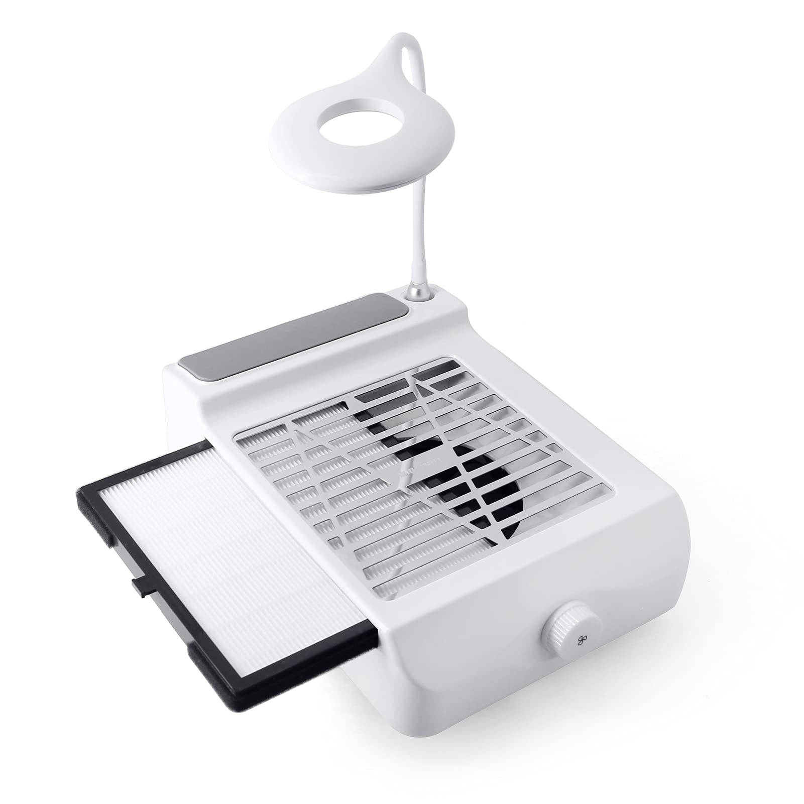 Aspirador Uñas de Escritorio para Pedicura y Manicura,con Lima de Uñas,Velocidad Ajustable,con Luz LED,sin Bolsa Antipolvo