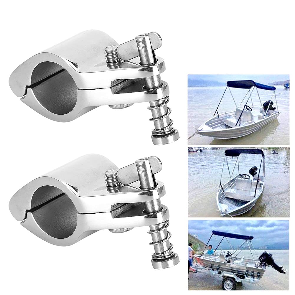 Qiilu 2 PZ Universal in Acciaio inossidabile per Barche con Cerniera Superiore Scorrevole per Ganasce Accessori Marini Raccordo Hardware Marino Ganascia per Barca Incernierata Per Barche, Yacht (25mm)