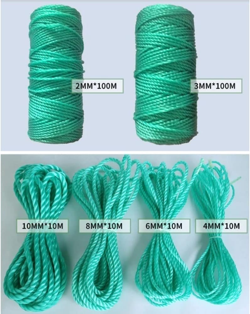 MOMOJIA Nylon Twisted Twine, 1MM-12MM Diameter Polyethylene Rope Nylon Weave Twisted Twine High-Strength Garden Bundling Plant Netting Home Improvement Craft (Color : 6mm 100m)