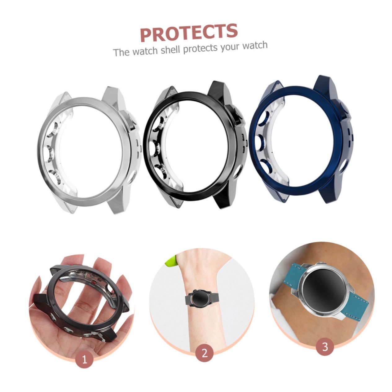VICASKY 5 Set 7 Custodie Per Orologi Leggere E Di Facile Installazione - Protezione Antigraffio Per Luso Quotidiano 3 Pezzi * 5