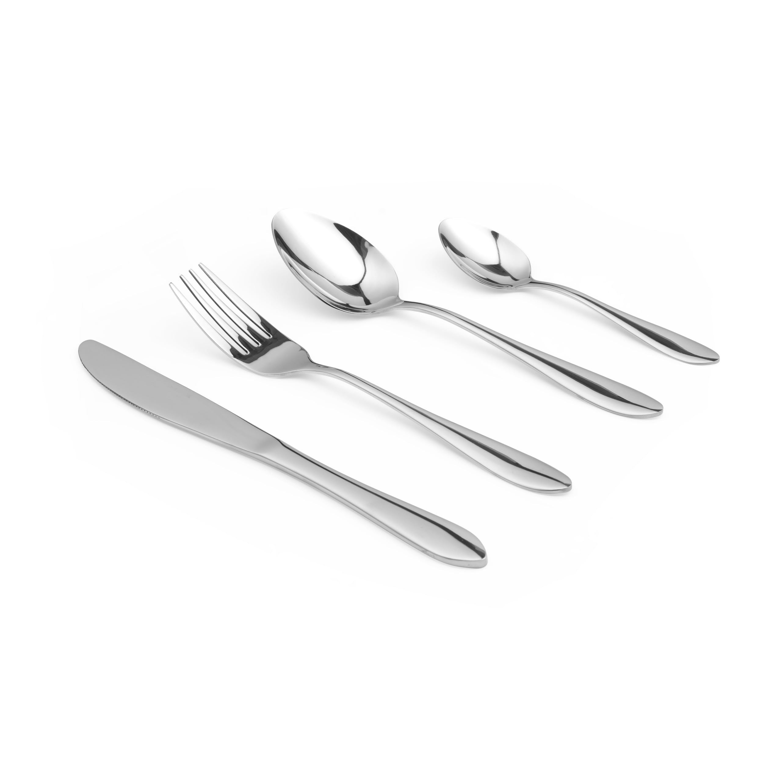 Salter COMBO-8753 Harrogate - Servizio di posate per 8 persone, include coltelli, forchette, cucchiai e cucchiaini, posate in acciaio inossidabile, stoviglie lavabili in lavastoviglie