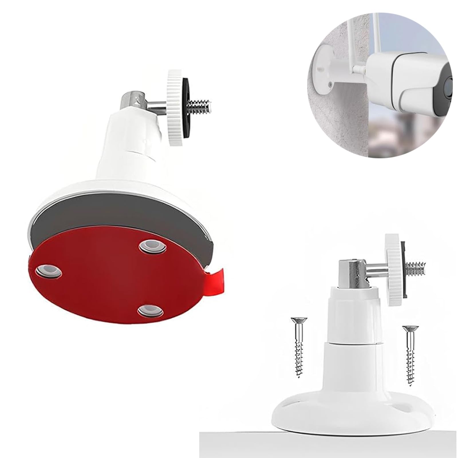 4Pack Camera Wall Mount Brackets for Ring 360° Adjustable Security Camera Holder for Ring Surveillance Cameras for All Cameras with Standard 1/4 Thread Holes - Image 3