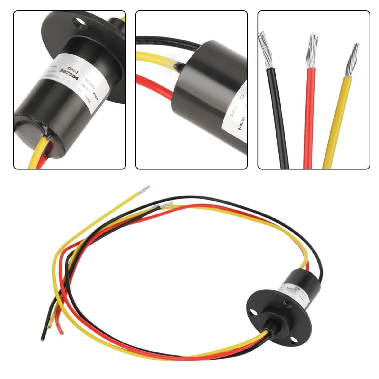 Jadeshay Collecteur Électrique Tournant, Collecteur D'Éolienne À 3 Fils 15A 0-600V 250 Tr/Min Pour Éoliennes