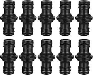 10 Stück Doppelstecker Gartenschlauch Verbinder - Schwarz Für Flexible Schlauchverbindungen Im Garten