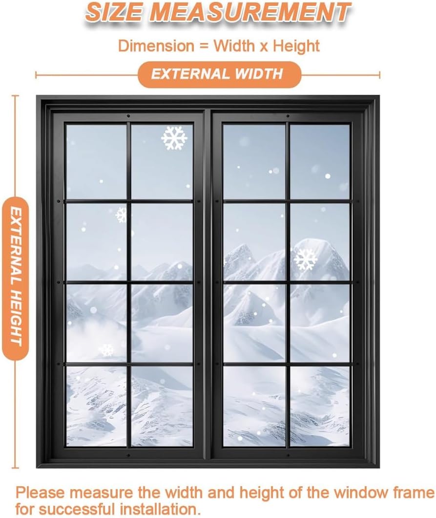 W 20 26 34 36 38" Thermal Window Insulation Cover for Winter, Oxford Thermal Insulated Window Cover, Graphene Keep Warm Curtains kit for Cold(51" W x 51" H)