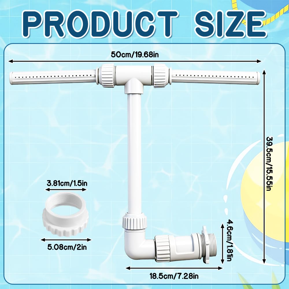 NAVESO Pool Brunnen Wasserfall,Pool Wasserfall Dual Spray Einstellbarer,Pool Springbrunnen Fontäne mit Adapter, Poolwasserfall,Wasserfall für Poo-l und Spa