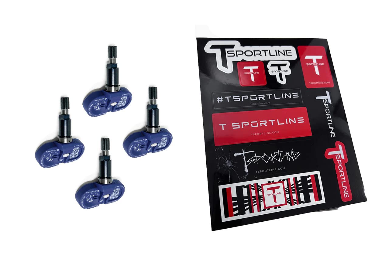 Tesla Model 3, Y, S, X OEM Factory Bluetooth TPMS Set of Four (4) BLE Sensors with T Sportline Decal