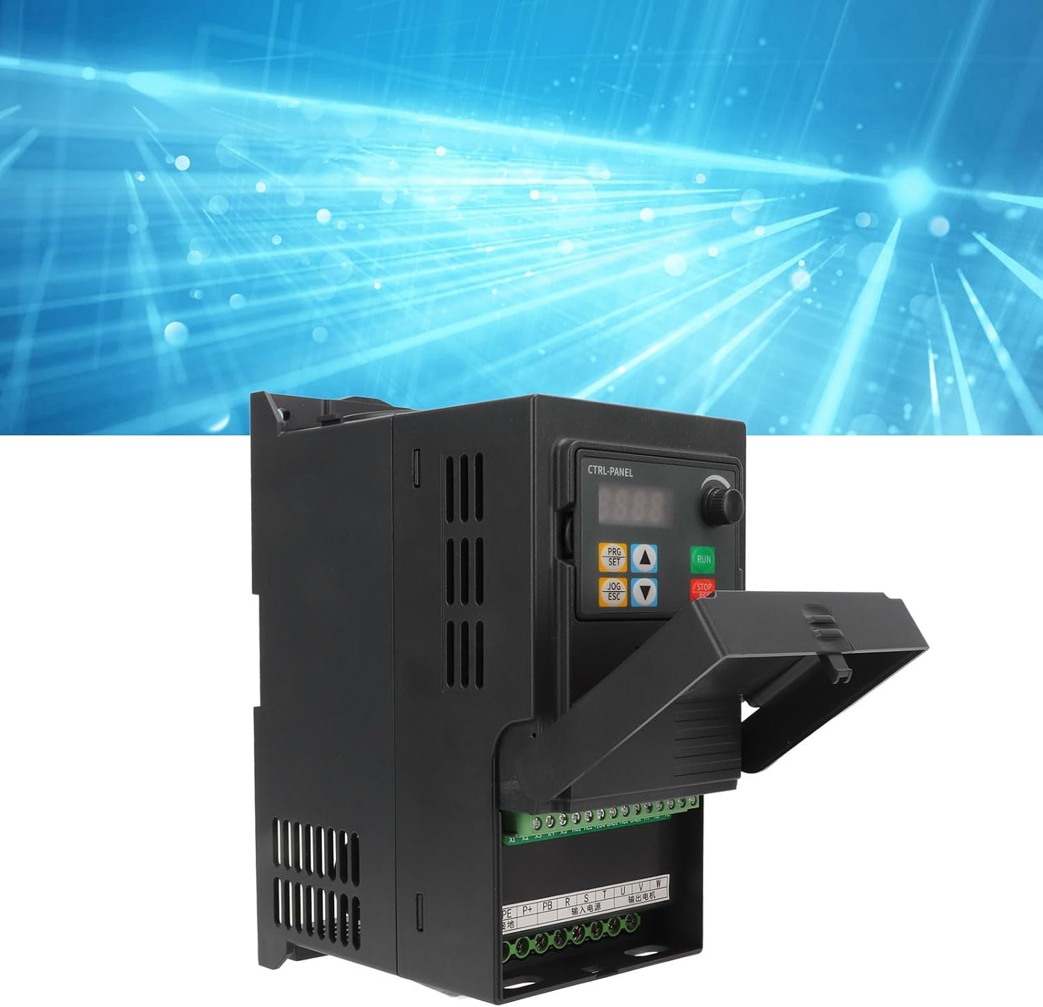 Variable Frequency Drives 3 Phase 380-440V Input 0-440V Output, LK320 Motor Inverter Converter for Spindle Motor Speed Control, CNC VFD Inverter with Simple PLC Function, 3 VF Curves(2.2kW 9.5A)