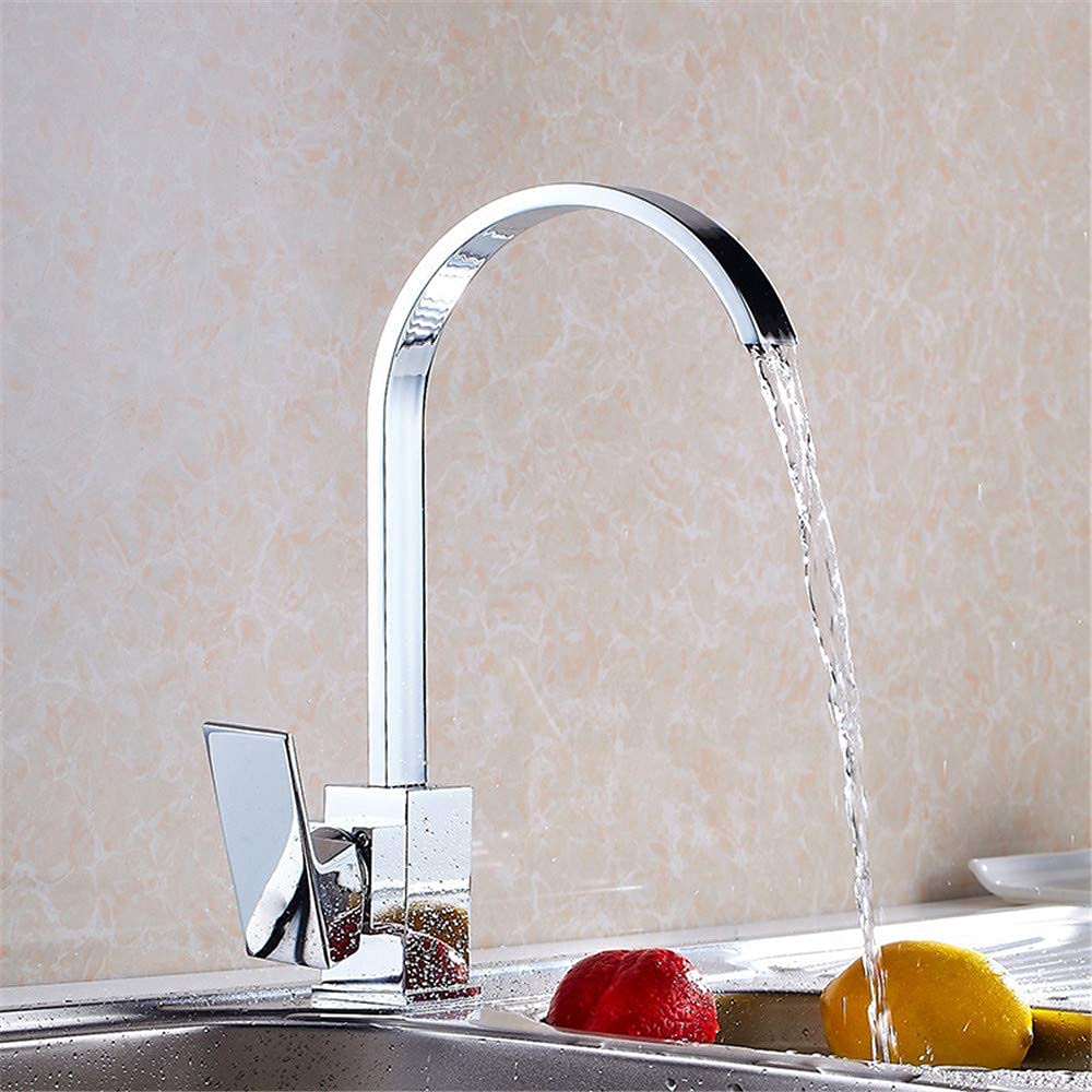Robinet de cuisine avec mélangeur eau chaude et froide et bec pivotant à 360°